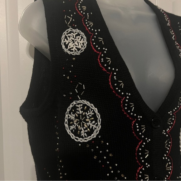 Christmas Holiday Sweater Vest REFERENCE POINT NEW YORK Size Medium Fest… - Picture 5 of 13